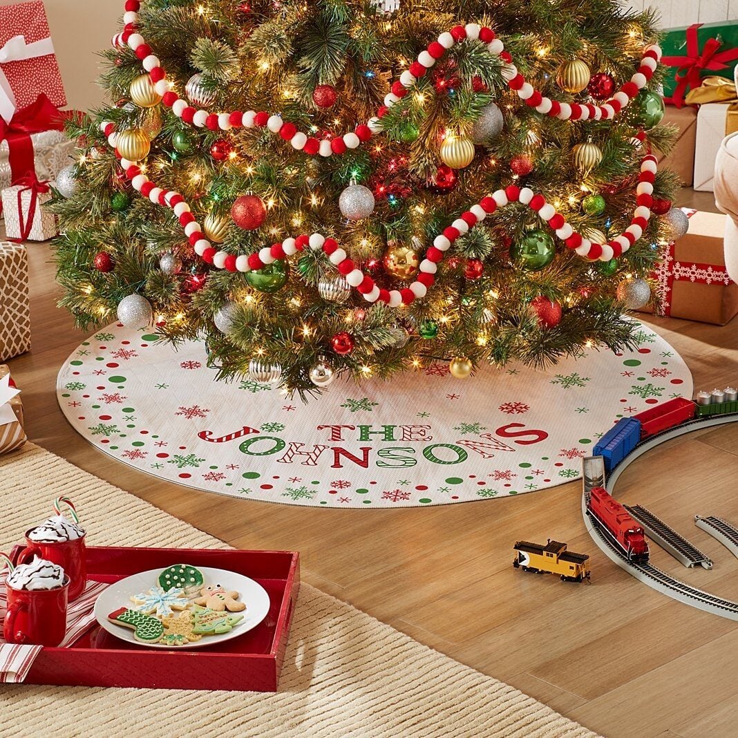 Festive Name Quilted Tree Skirt