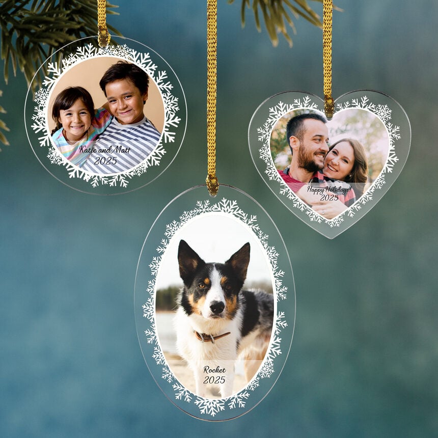 New Snowflake Flurry Photo Ornament