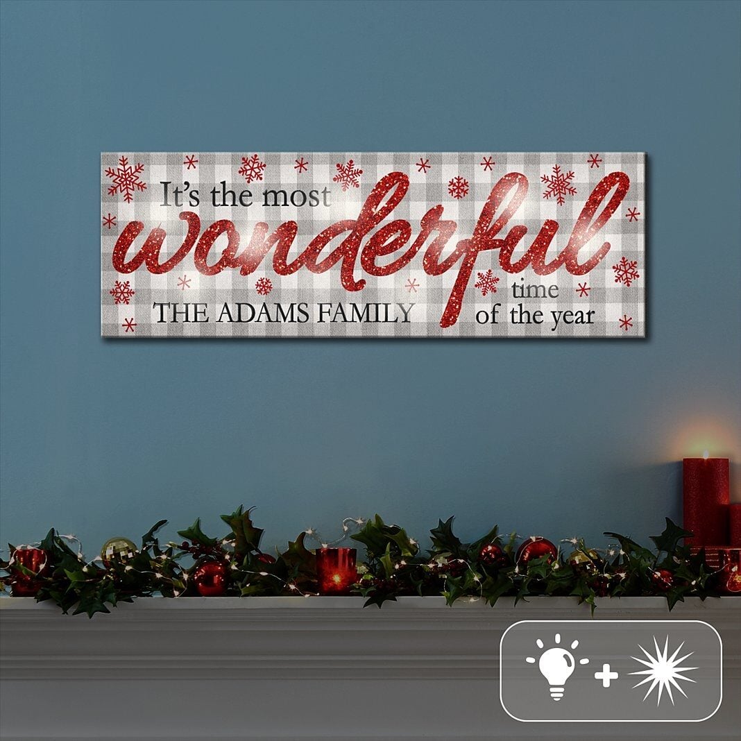 TwinklebrightÂ® LED-Wonderful Time of the Year Canvas