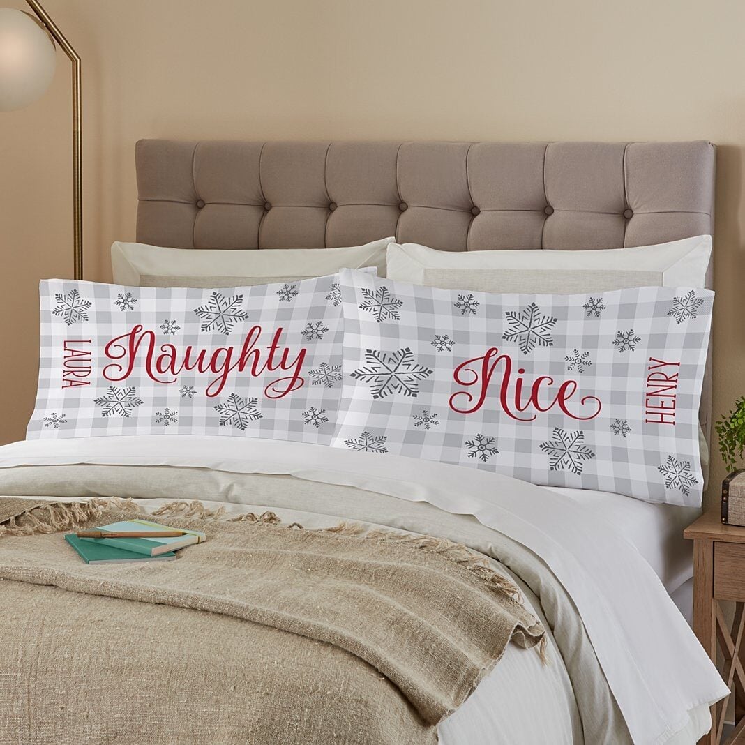 Naughty And Nice Pillow Cases (Plush)