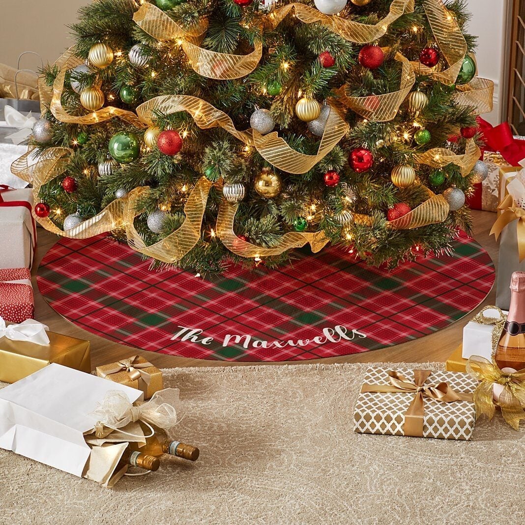 Wrapped in Plaid Quilted Tree Skirt