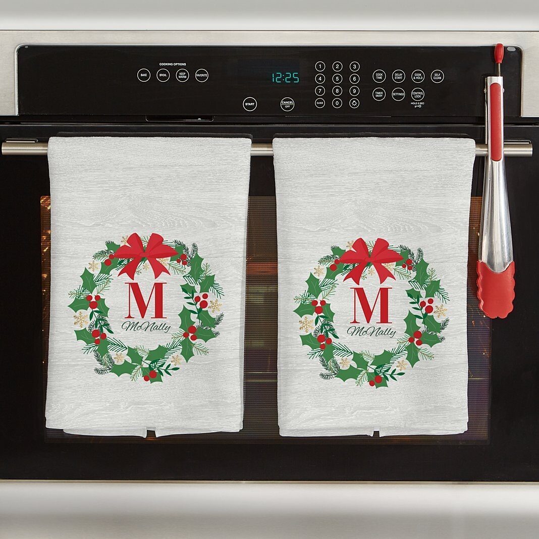 Festive Wreath Kitchen Towel (Single Towel)