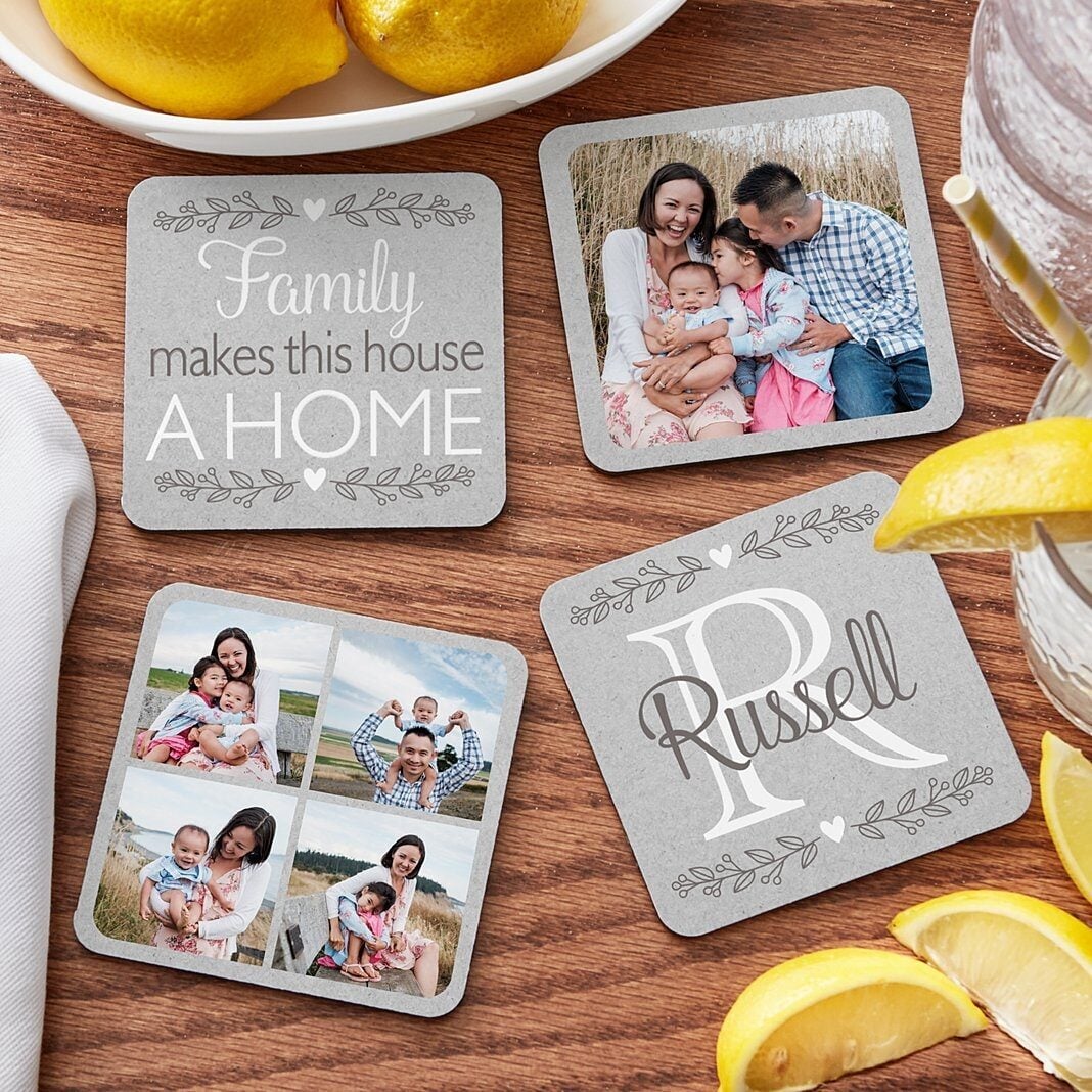 Photo Memory Collage Wood Coasters