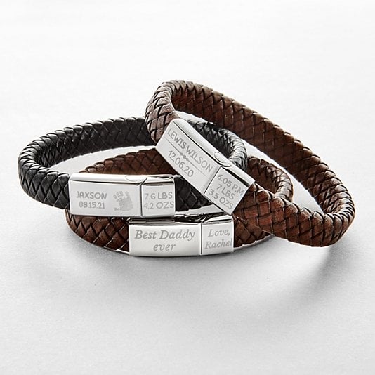 Mens Leather Laided Bracelet