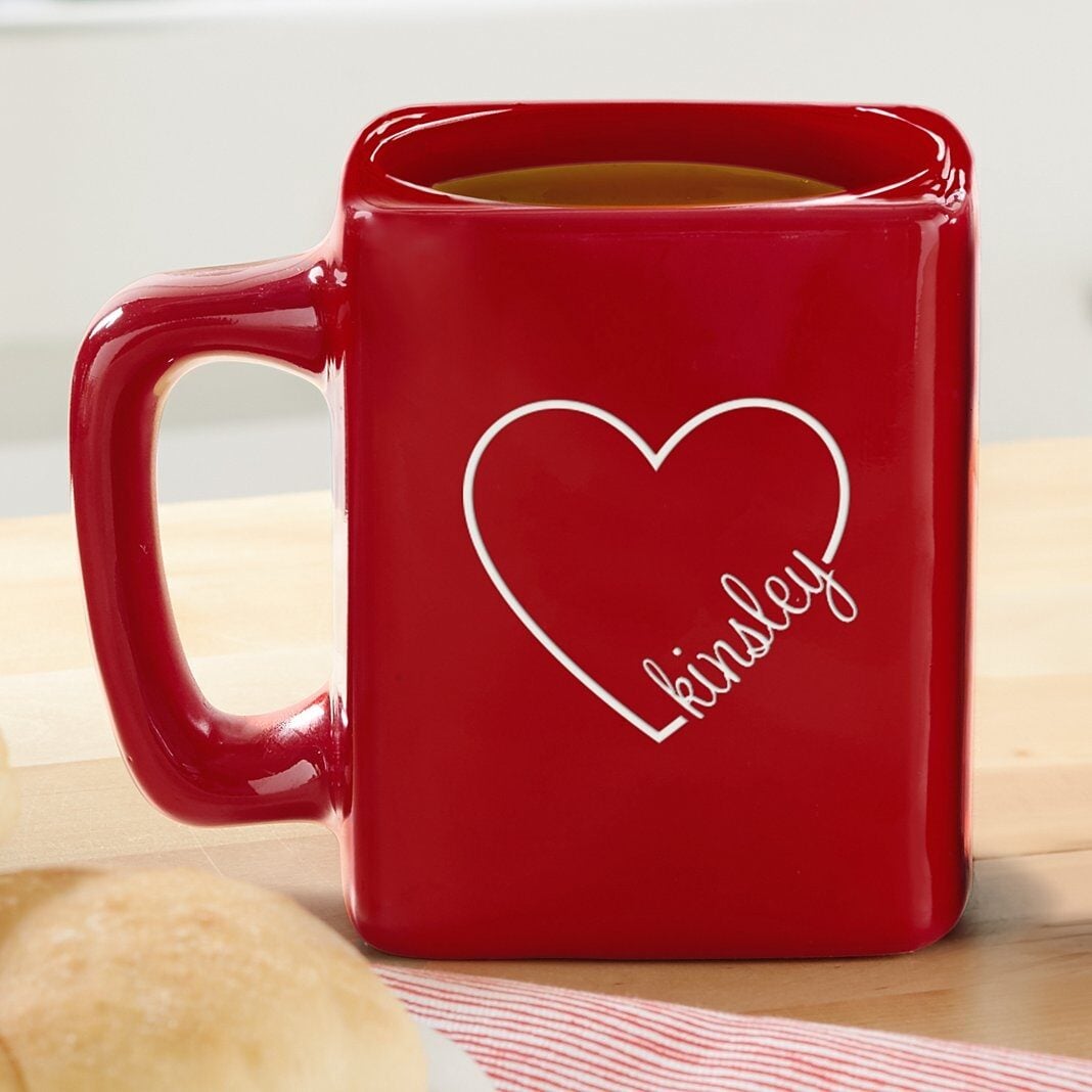 Always In My Heart Red Square Mug