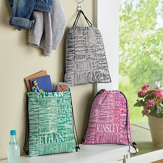 New Signature Style Allover Print Drawstring Bags