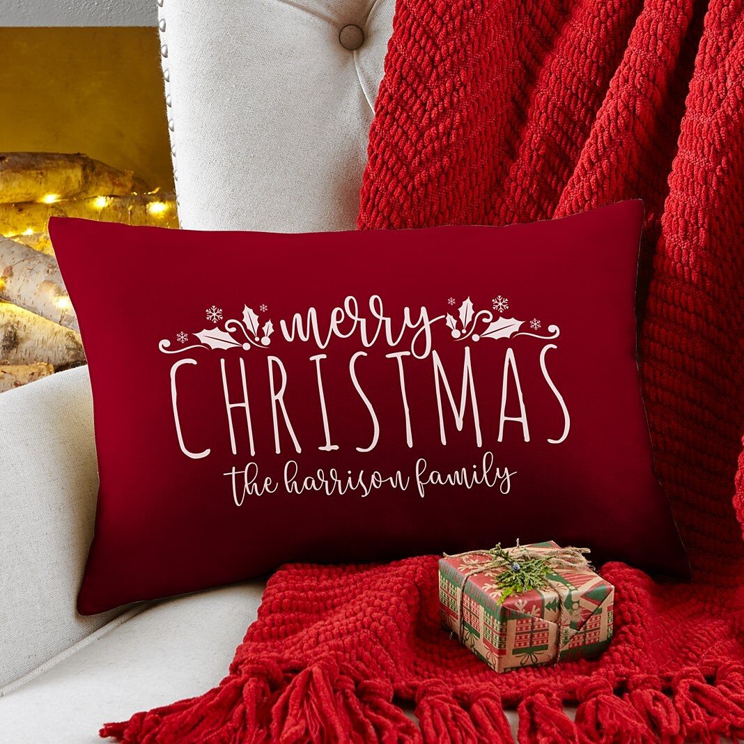New Merry Christmas Throw Pillow