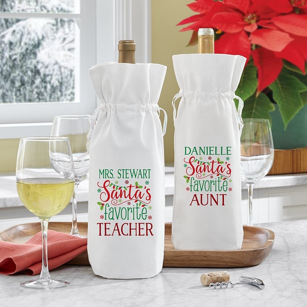 New Santa's Favorite Wine Bag