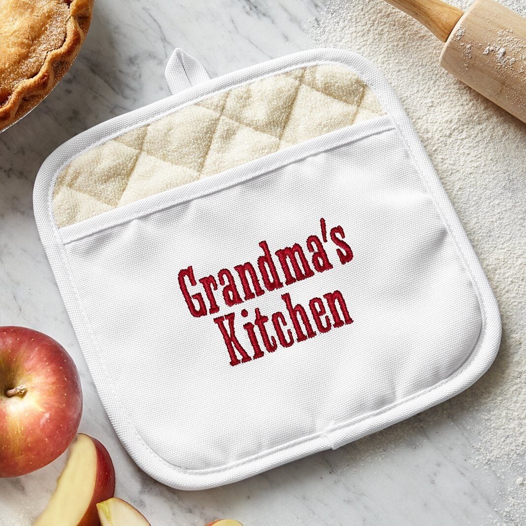 Any Message Embroidered Pot Holder