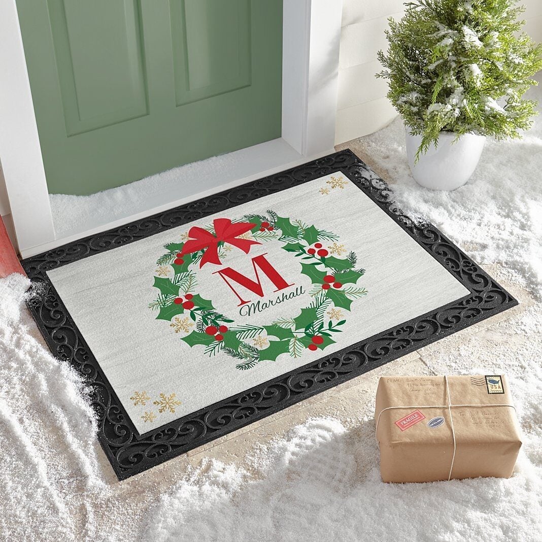 New Festive Wreath Doormat (17x27)