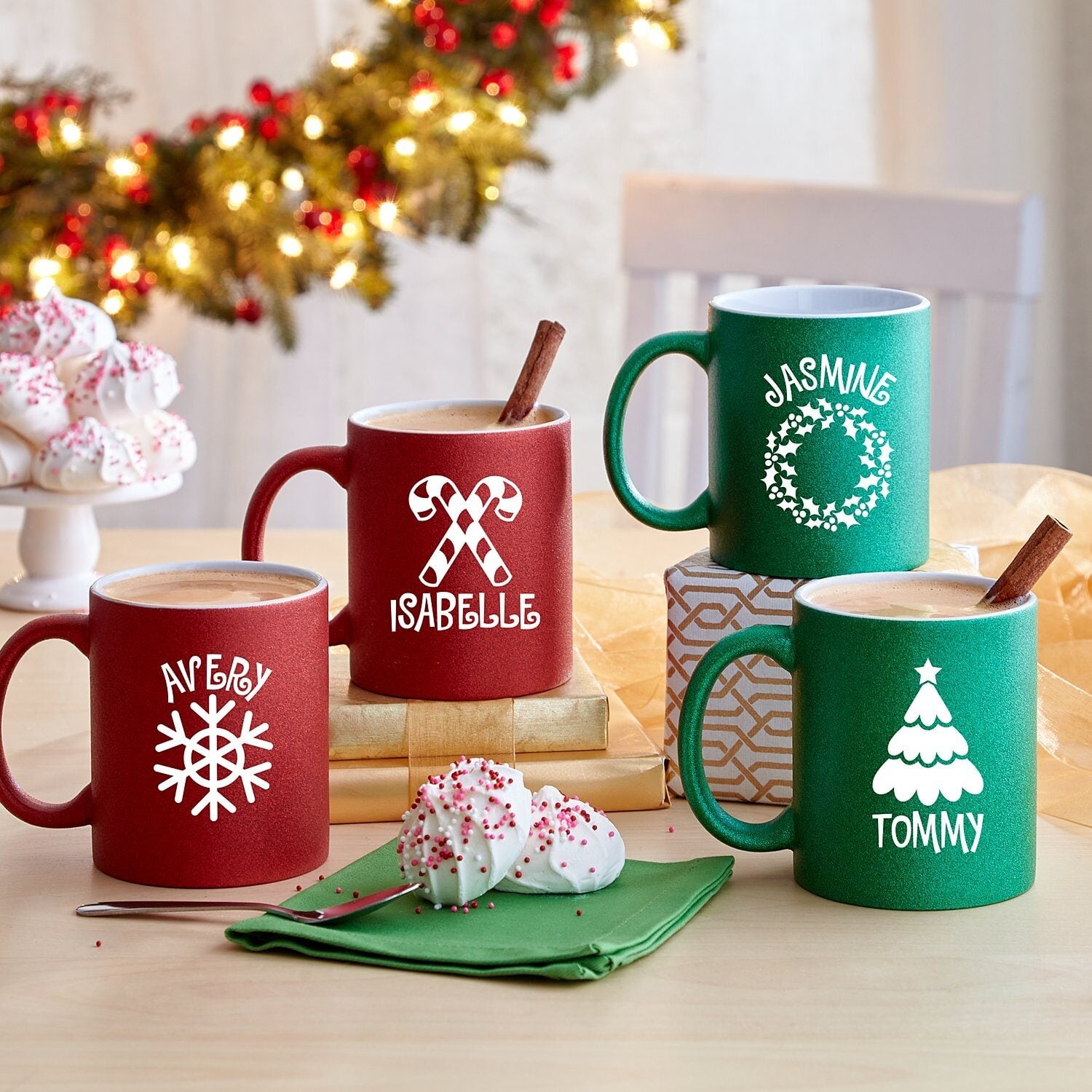 New Holiday Celebration Shimmer Mugs (Green)
