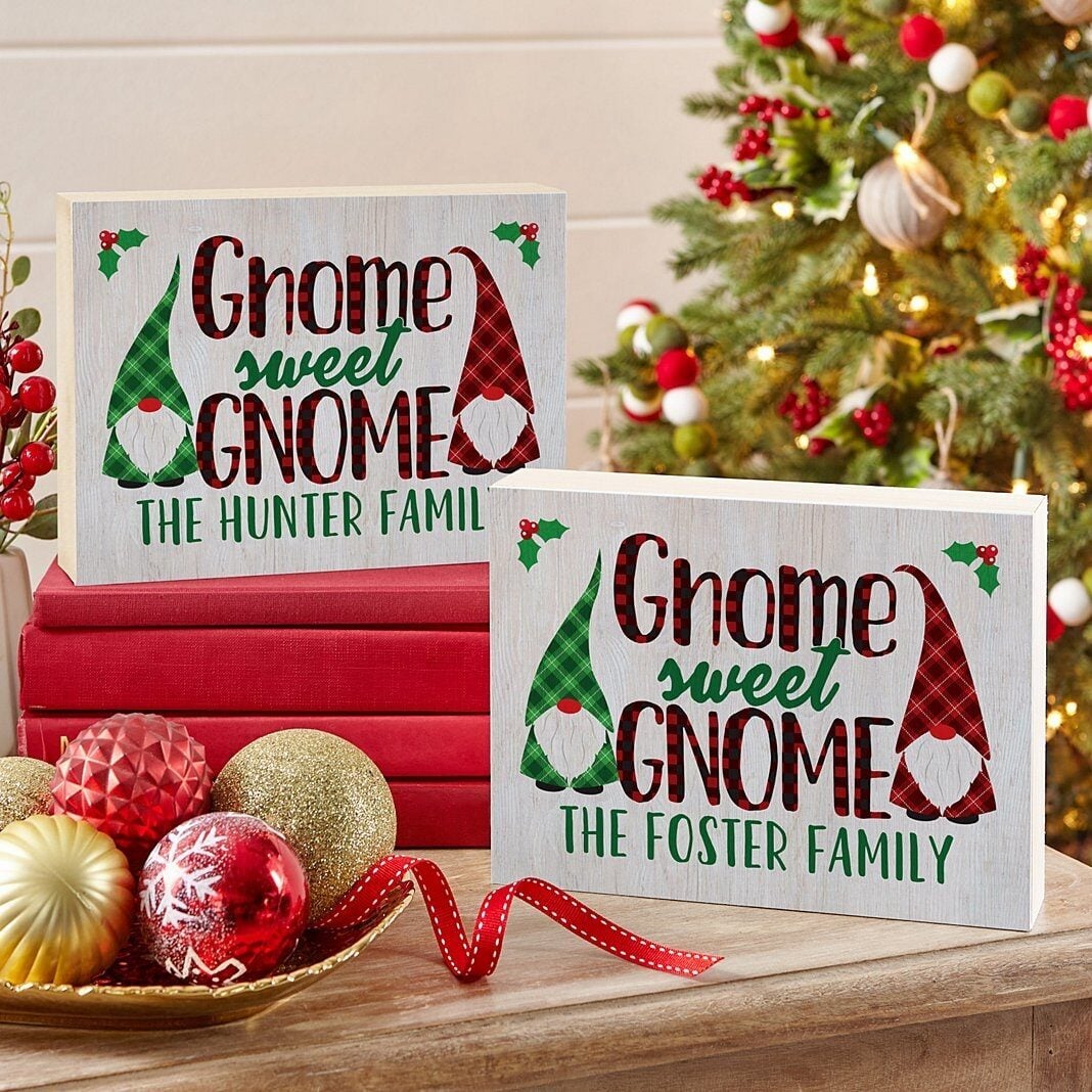 Gnome Sweet Gnome Wood Block