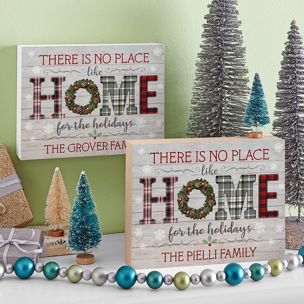 Home for the Holidays Wood Block