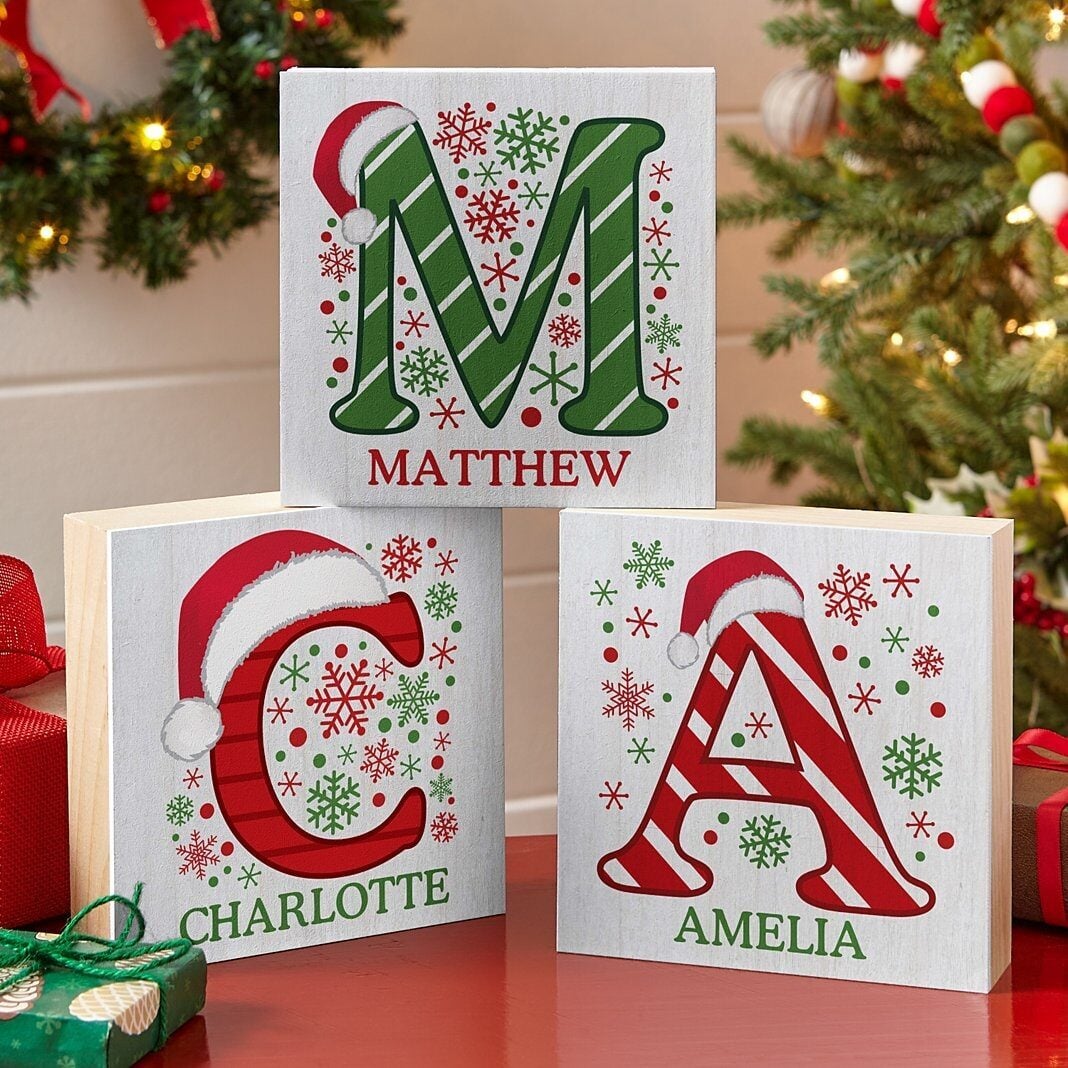 Festive Name Wood Block
