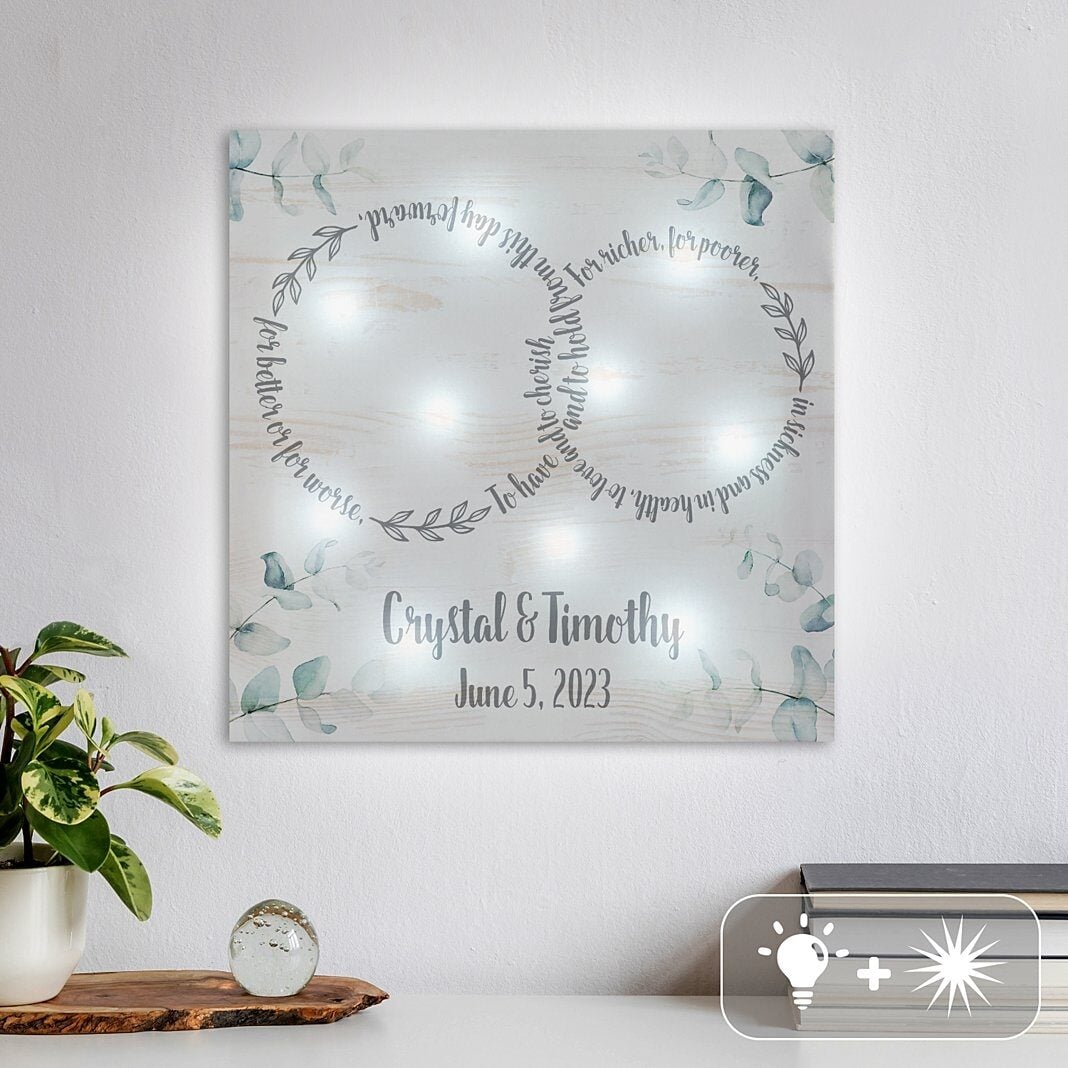 TwinkleBrightÂ® LED Rings of Love Canvas
