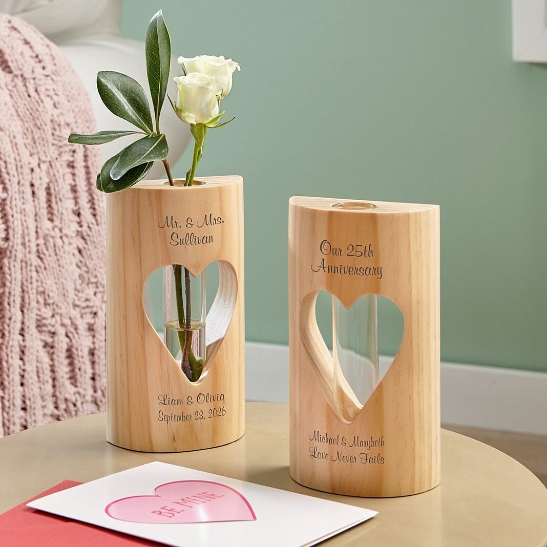 Romantic Heart Bud Vase