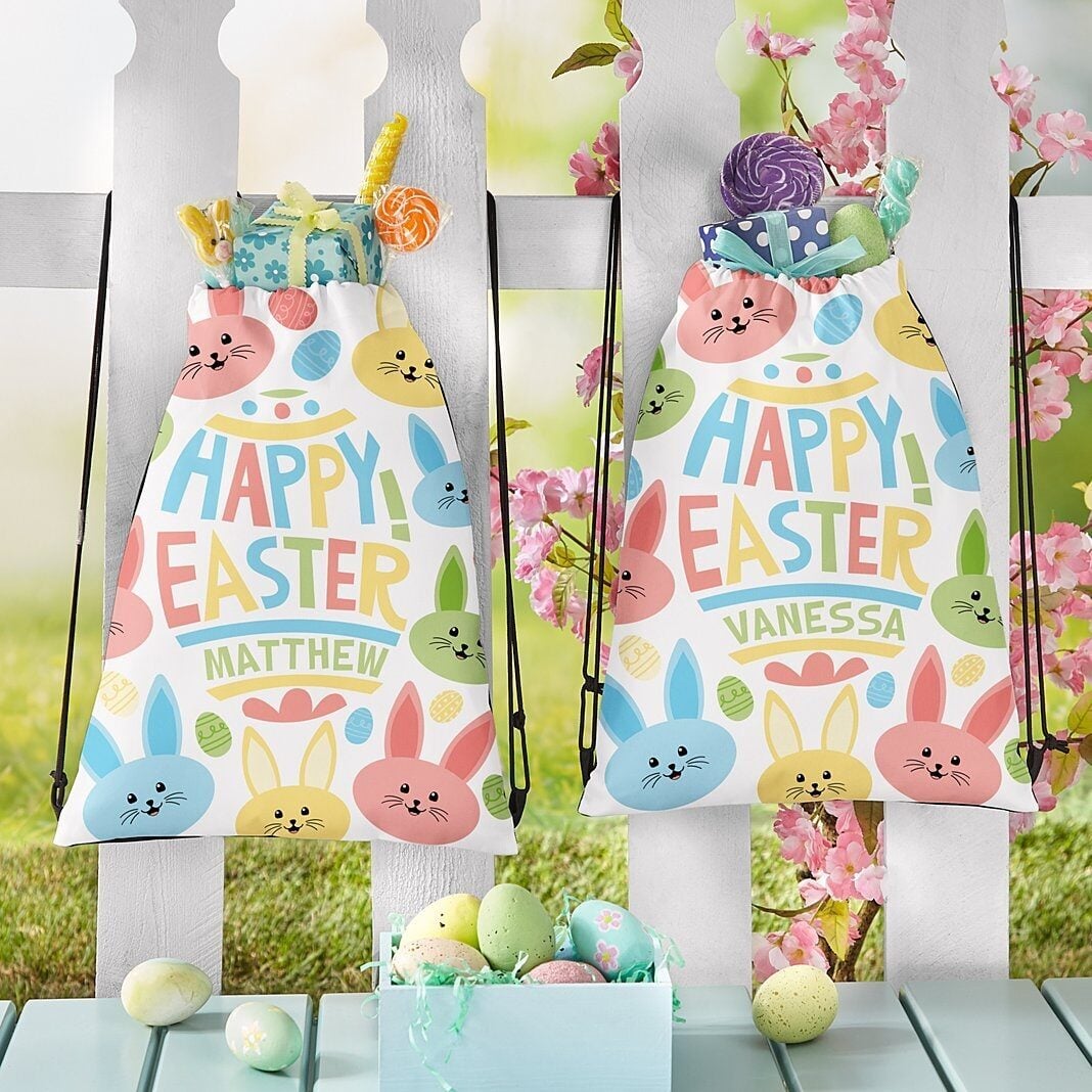 NewBunny Party Allover Print Drawstring Bag