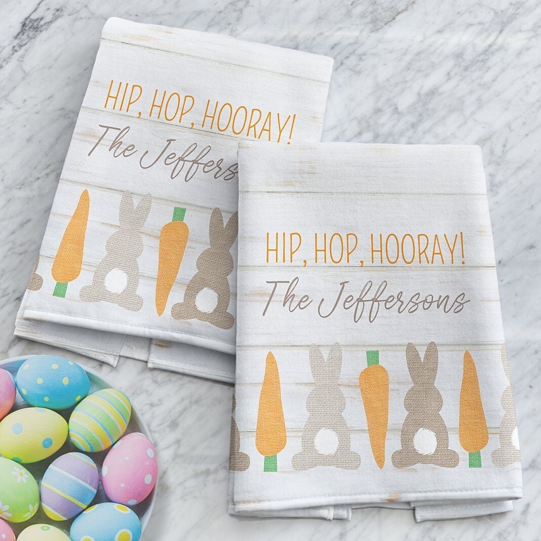 Barnwood Bunnies Kitchen Towels