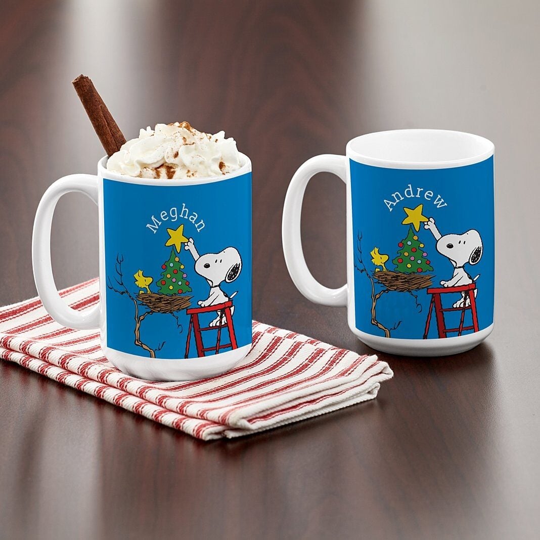 PEANUTS® Snoopy & Woodstock Trimming the Tree Mug