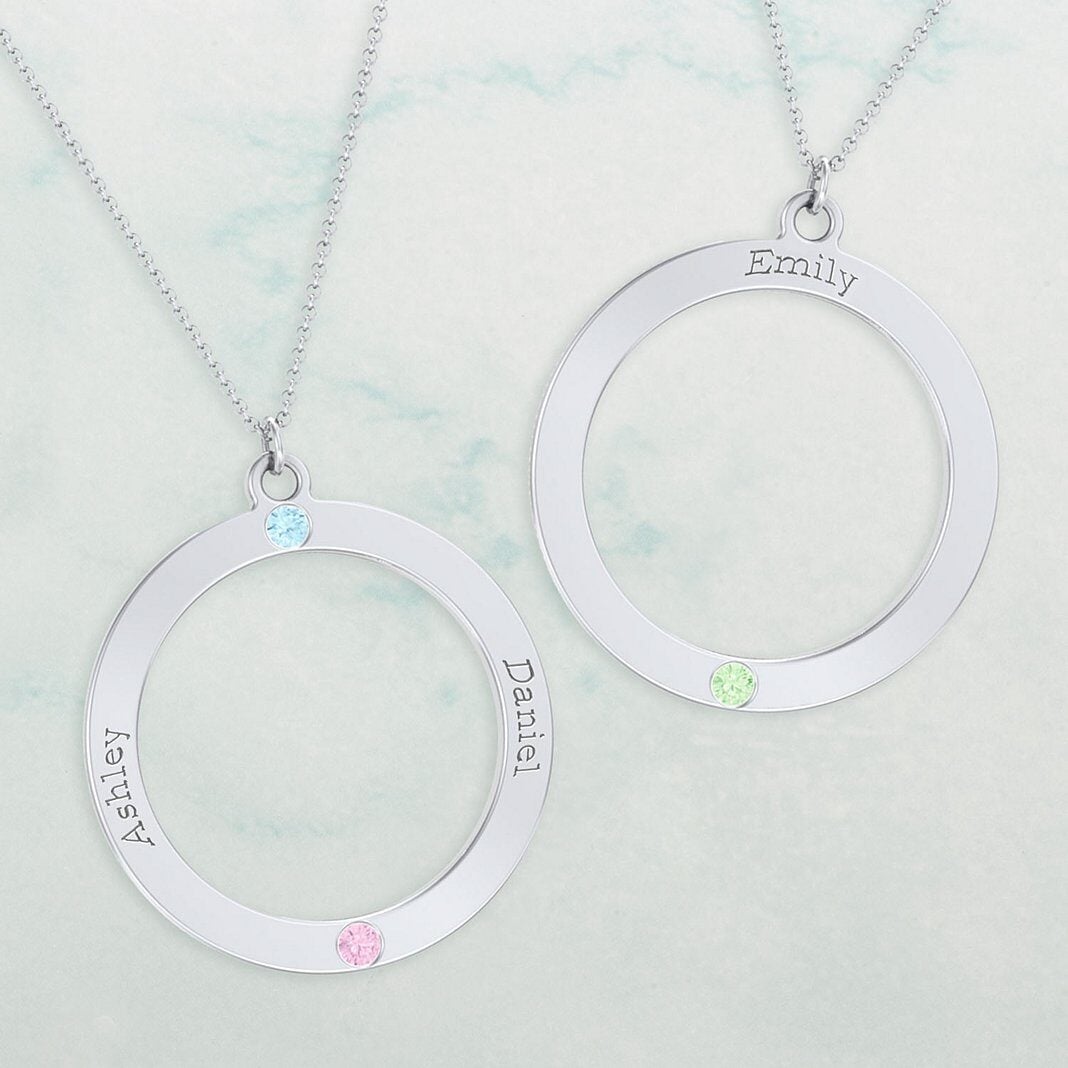 Forever Family Circle Birthstone Necklace