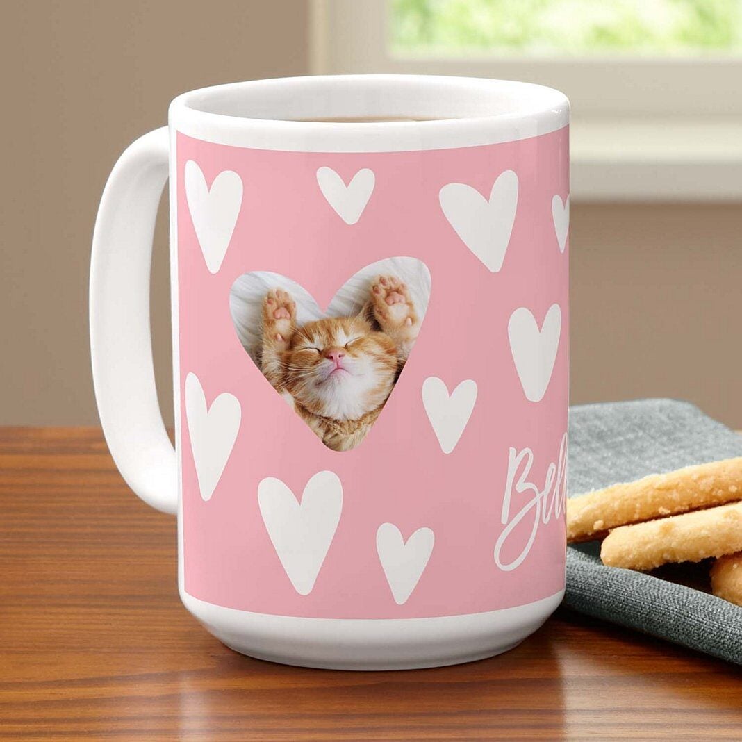 Fluttering Hearts Photo Mug