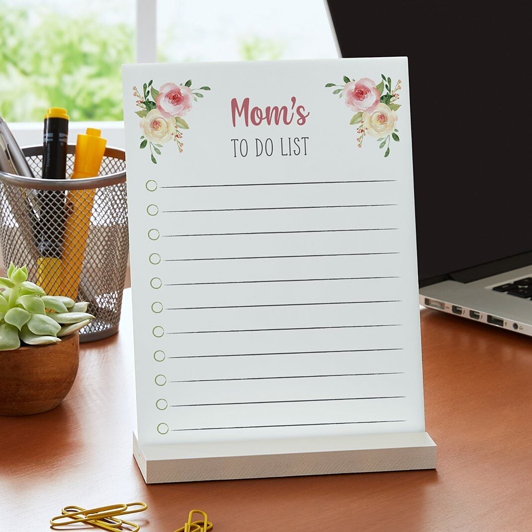 Watercolor Floral Tabletop Dry Erase Board