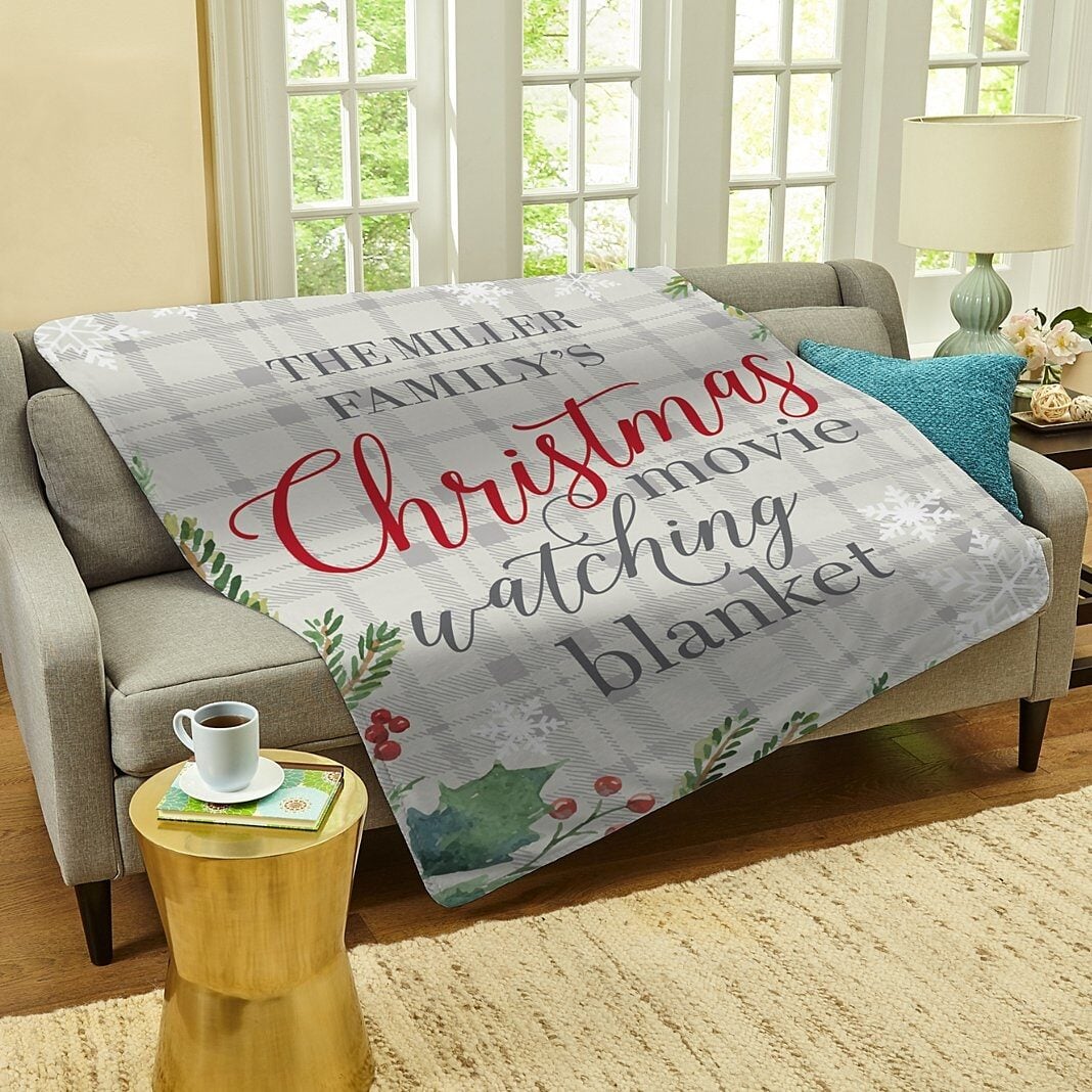 Christmas Movie Watching Plush Blanket