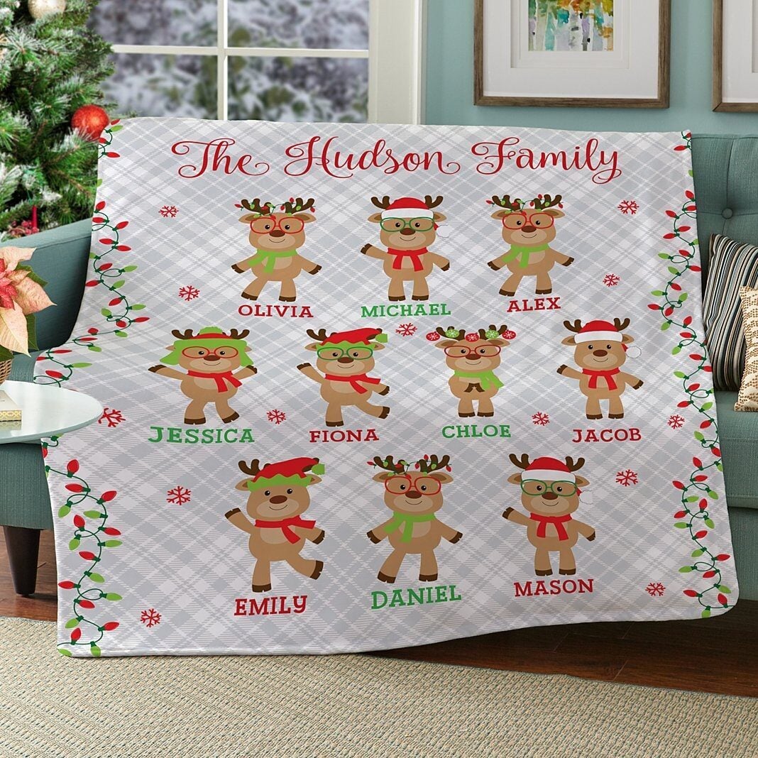 Smart and Sassy Reindeer Plush Blanket