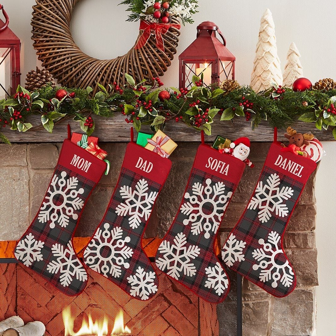 Snowflake Plaid Stocking