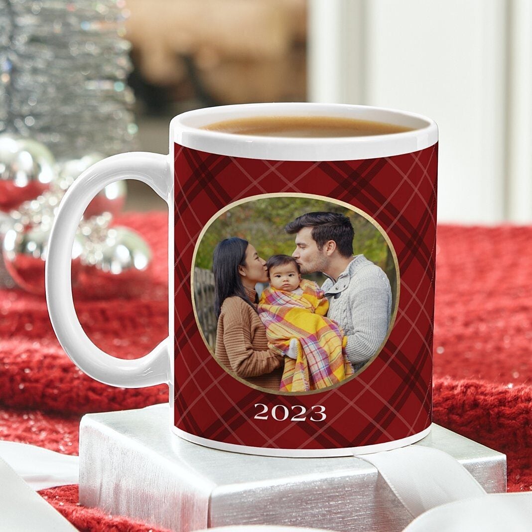 Pretty Plaid Photo Mug