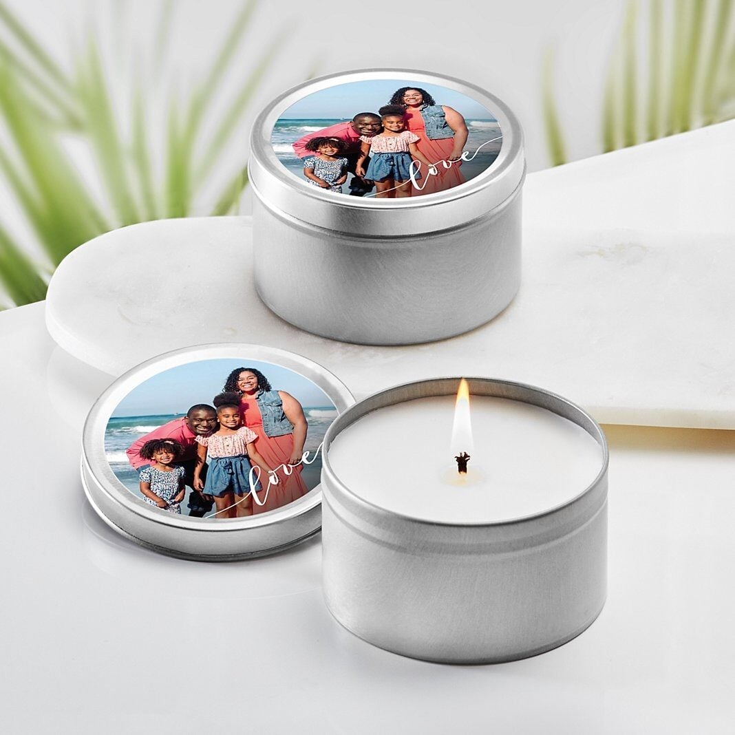 Love Script Photo Canister Candle