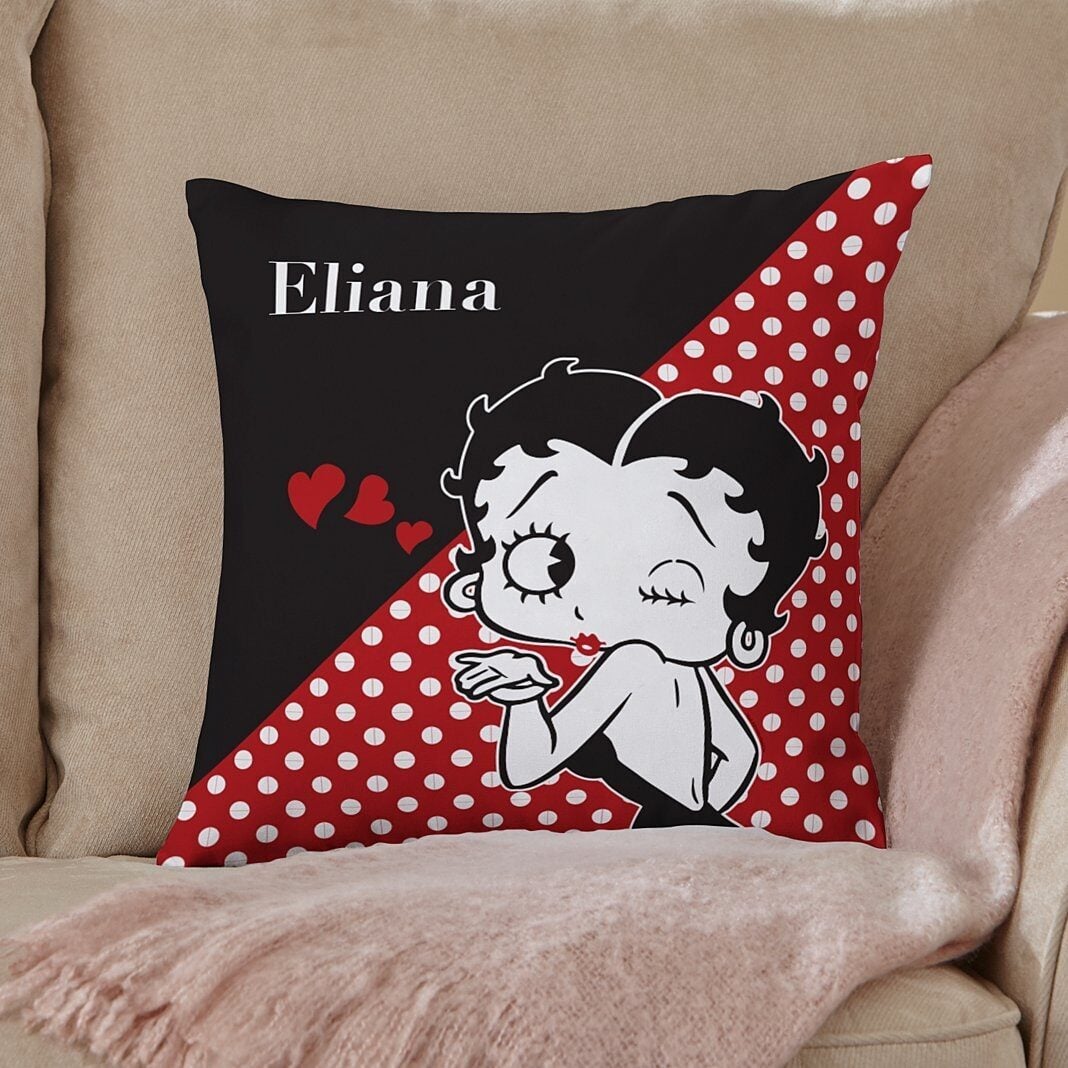 Betty Boop Kisses Throw Pillow