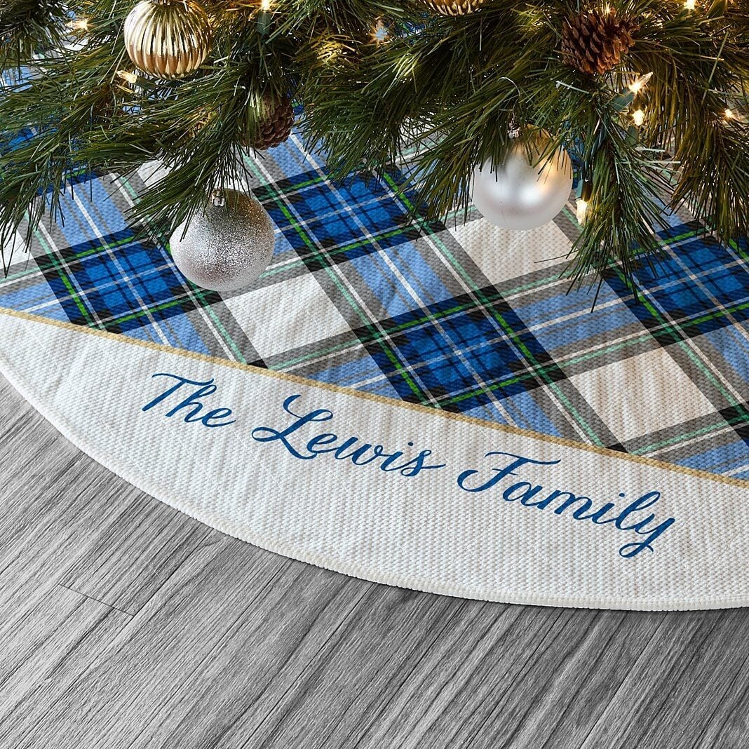 Classic Plaid Quilted Tree Skirt