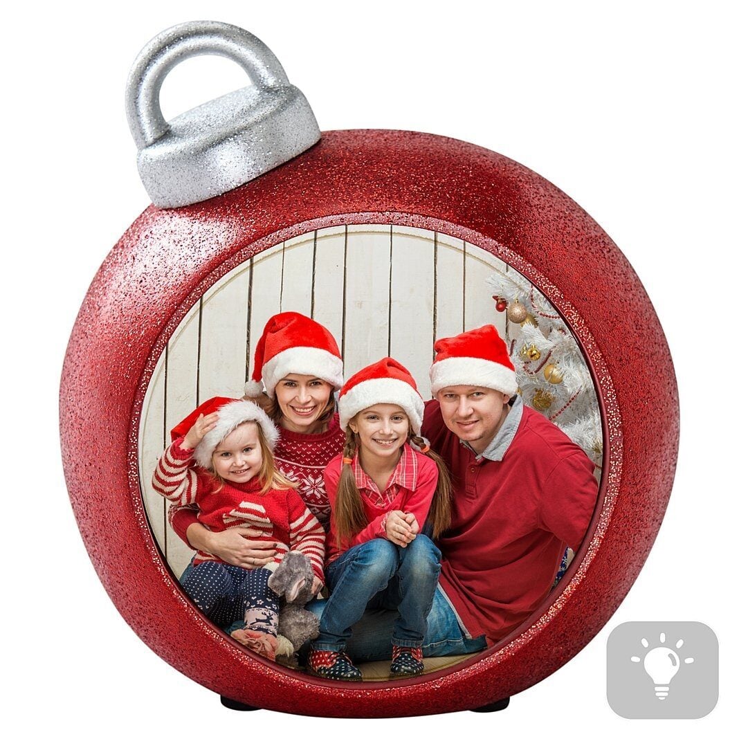 Glitter Light-Up Photo Table Top Ornament