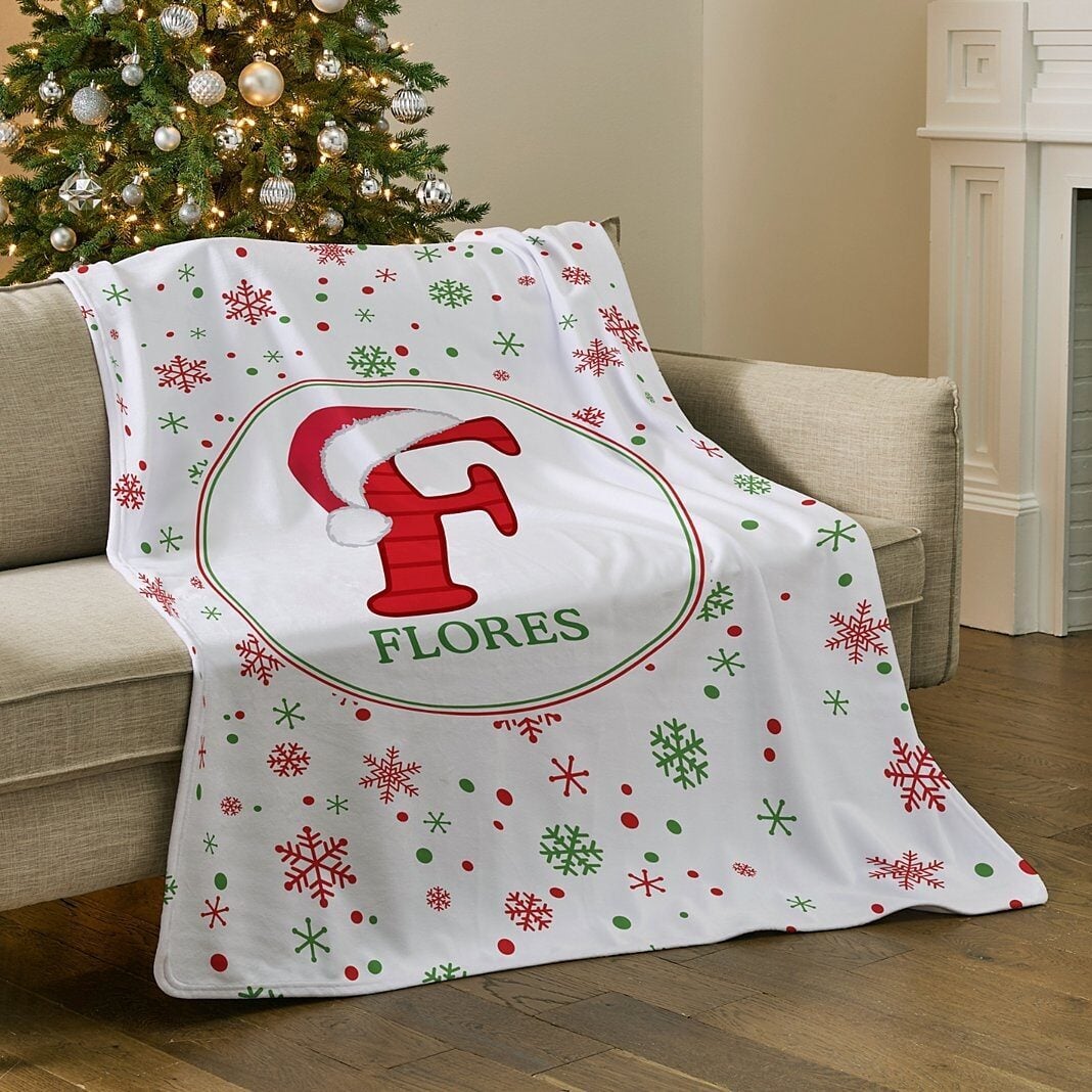 Festive Name Plush Blanket