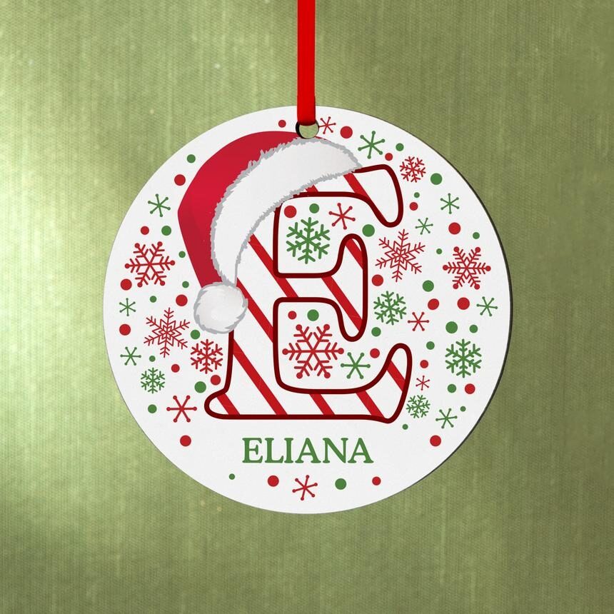 Festive Name Round Ornament