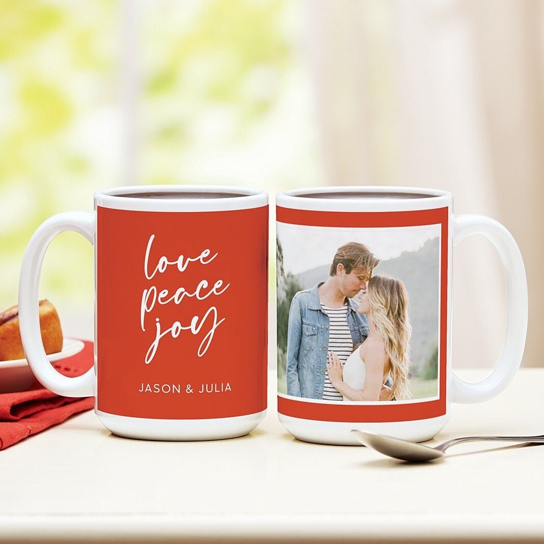 Love Peace Joy Photo Mug