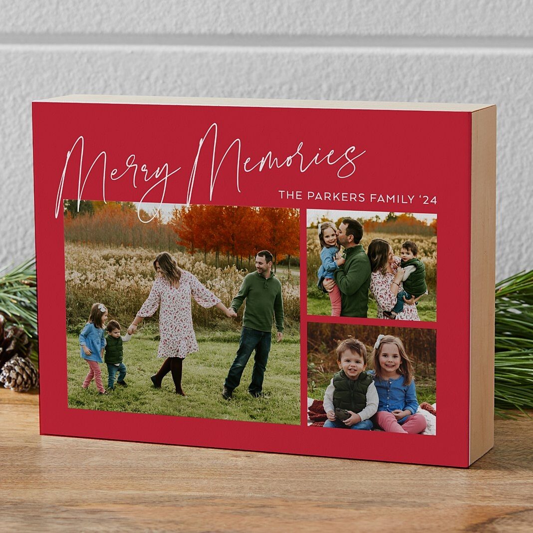 Merry Memories Photo Wood Block
