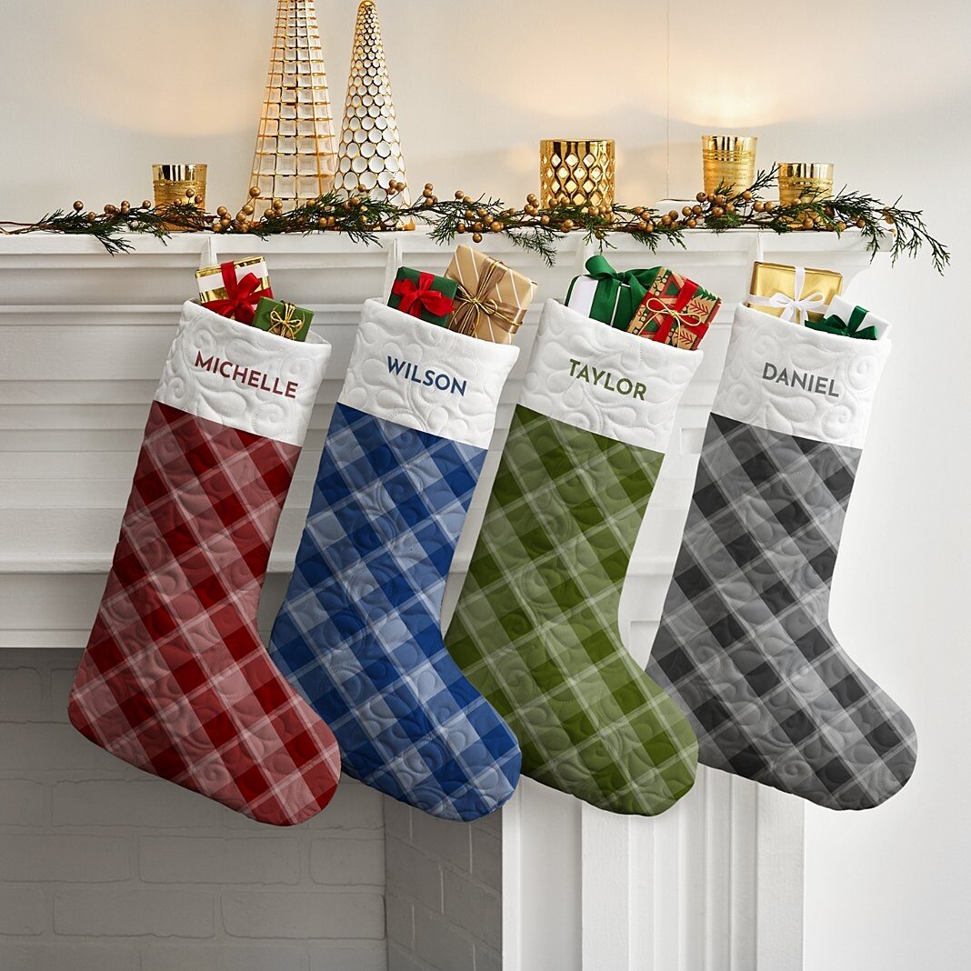 Simply Plaid Quilted Stocking
