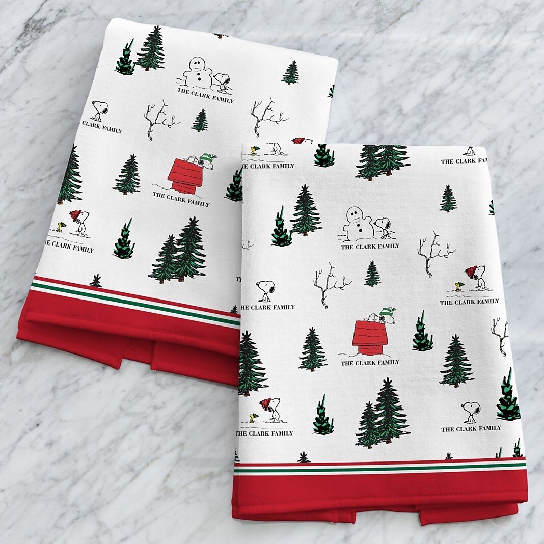 PEANUTS® Winter Snoopy All Over Pattern Kitchen Towel