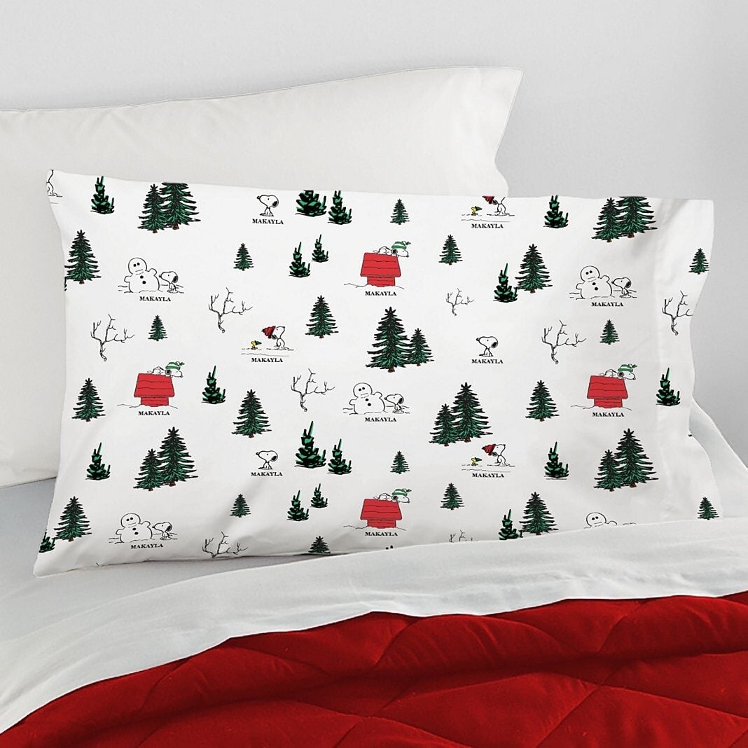 PEANUTS® Winter Snoopy All Over Pattern Pillowcase