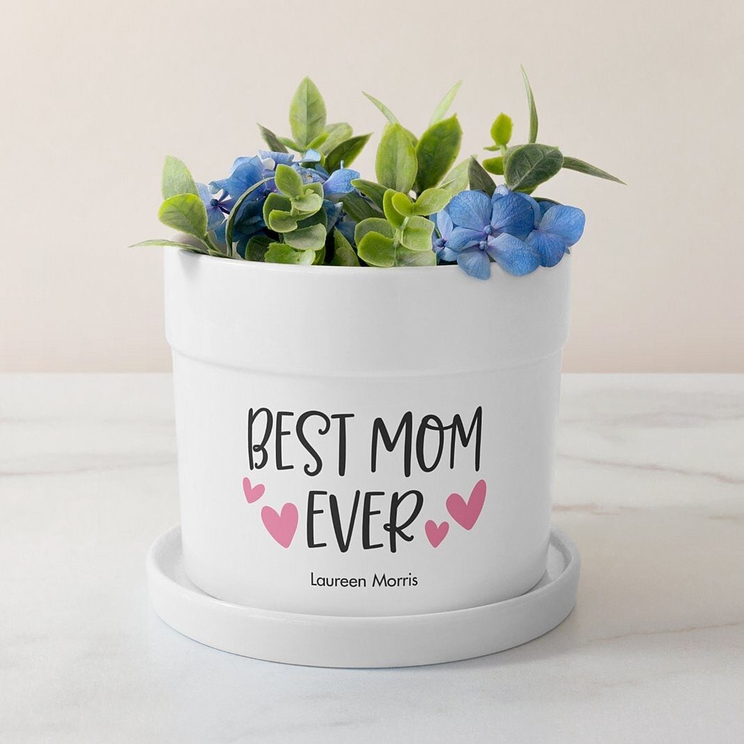 Best Mom Ever Planter with Tray