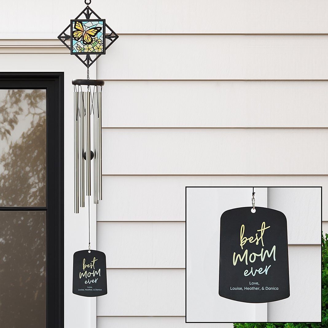 Butterfly Stained Glass Wind Chime