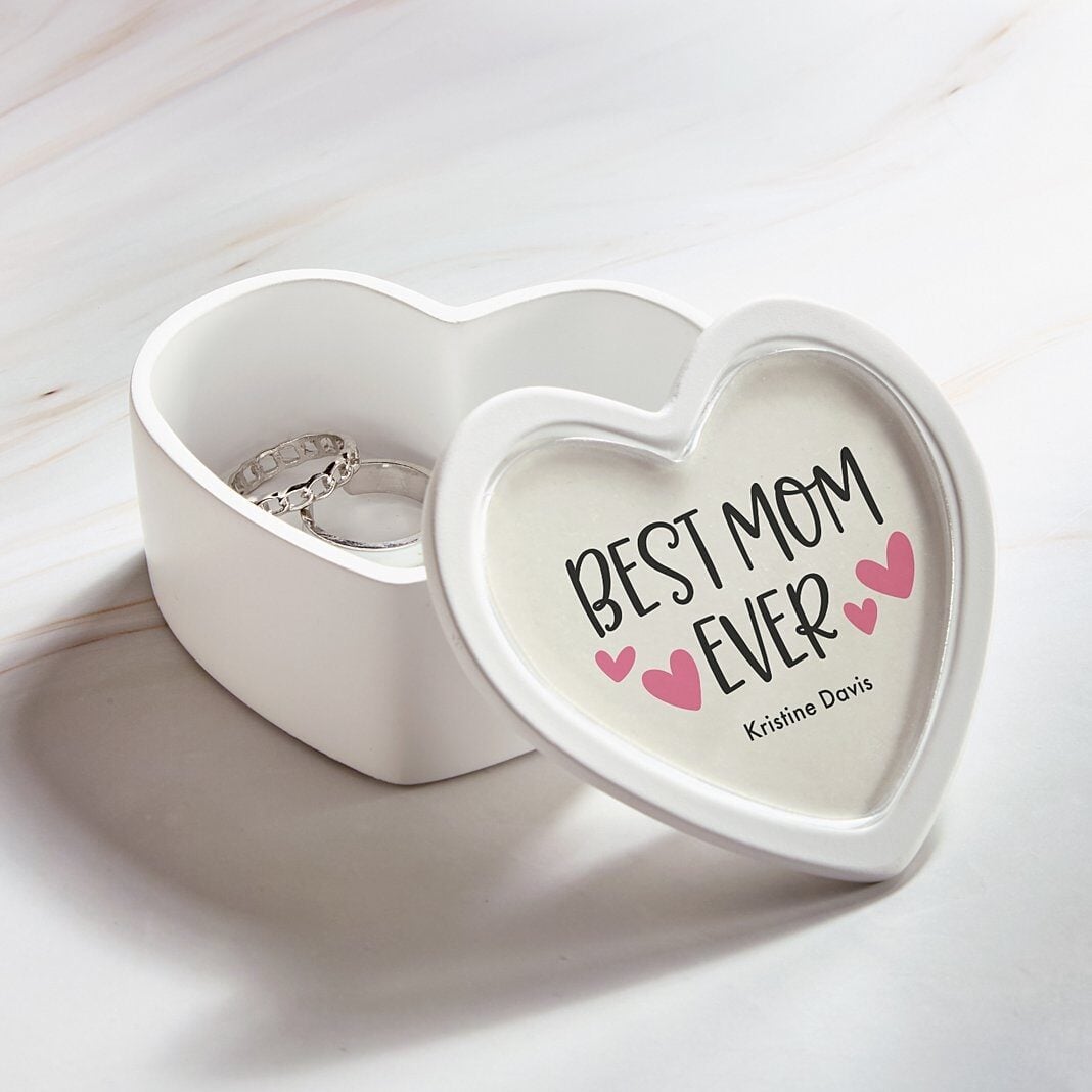 Best Mom Ever Heart Keepsake Box