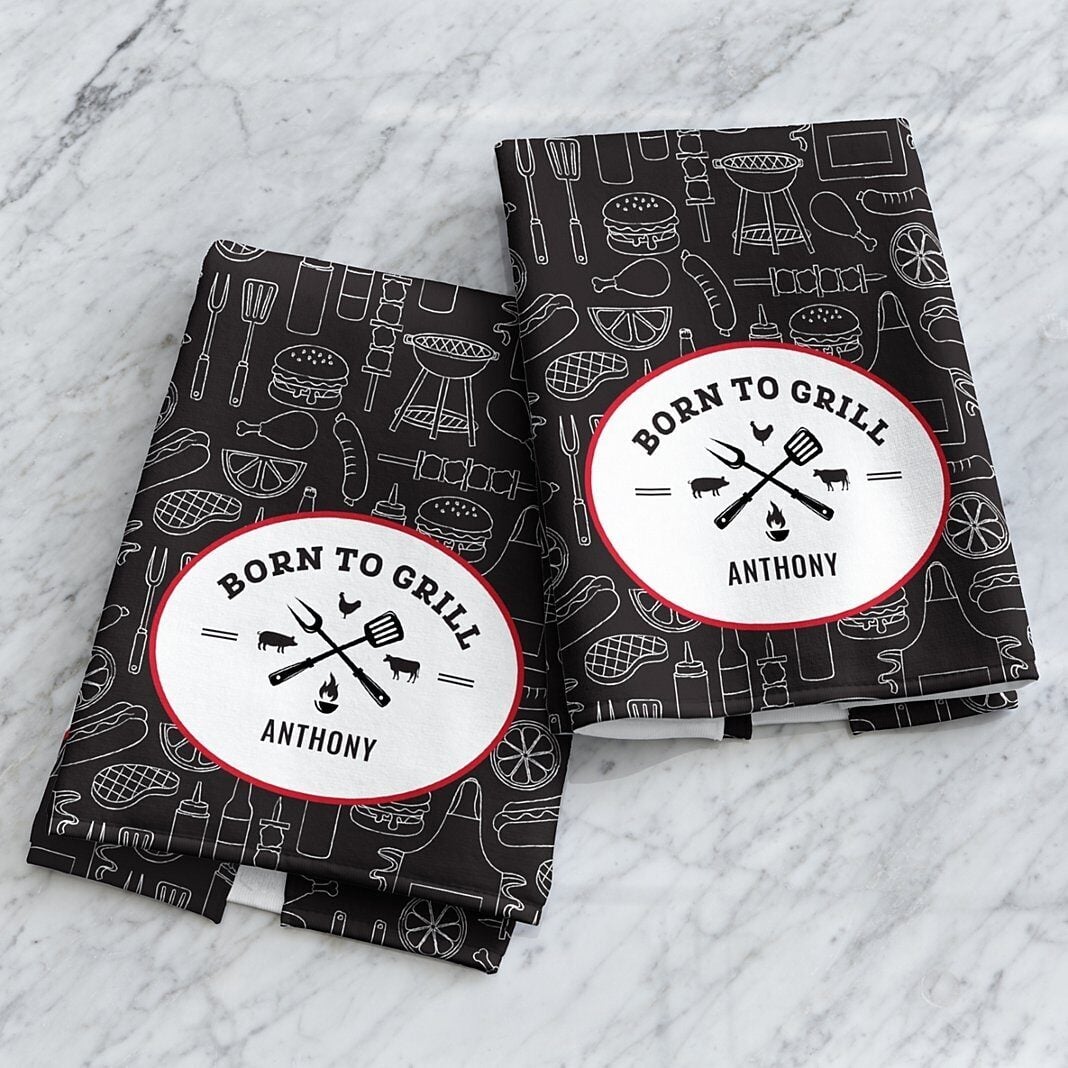 Born To Grill Kitchen Towel