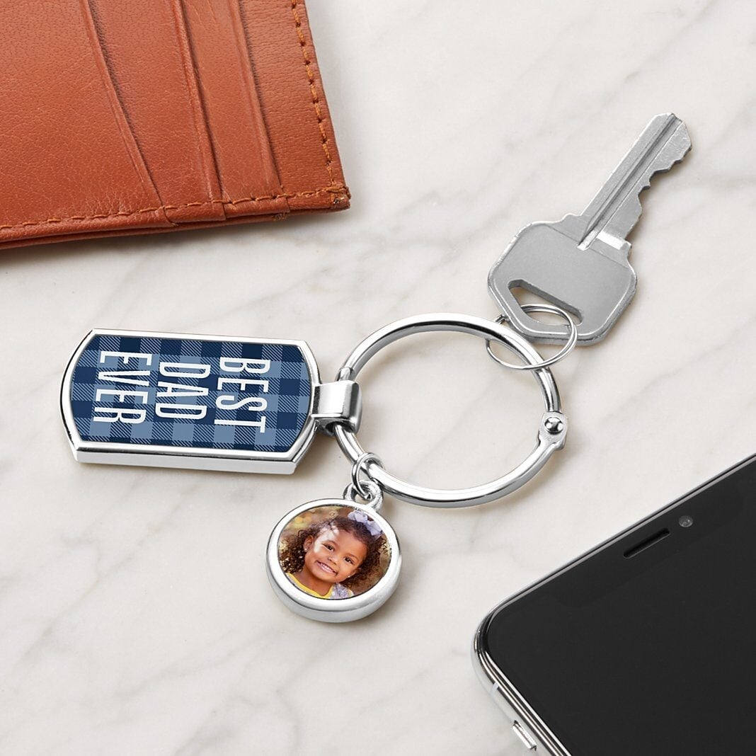 Best Dad Ever Photo Keychain