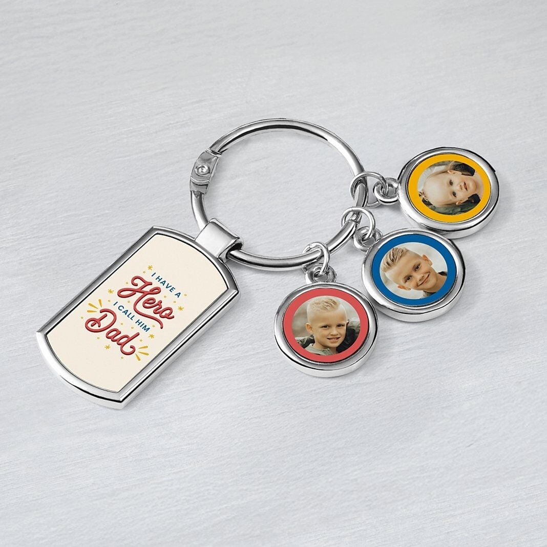 My Dad is My Hero Photo Key Chain