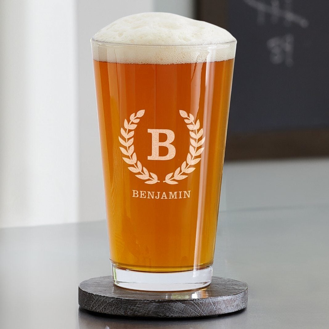 Name & Initial Engraved Pint Glass