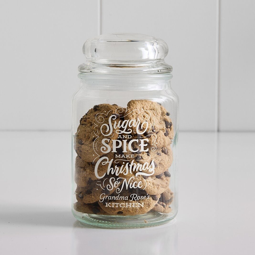 Sugar and Spice Glass Treat Jar