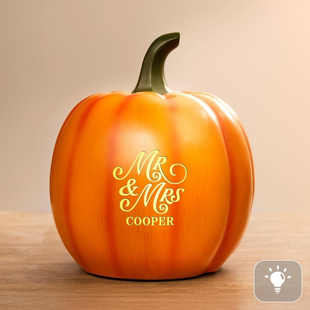 Light-Up Happy Couple Pumpkin